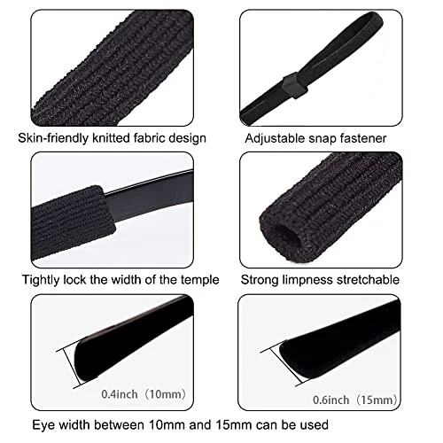 10Black Sunglasses eyewear Nylon Neck Strap Glasses Retainers Cord String Sports 3