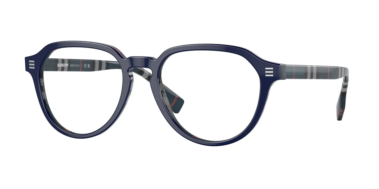 Burberry Eyeglasses Glasses Archie BE 2368 3956 Blue on Navy Check Plaid No Case