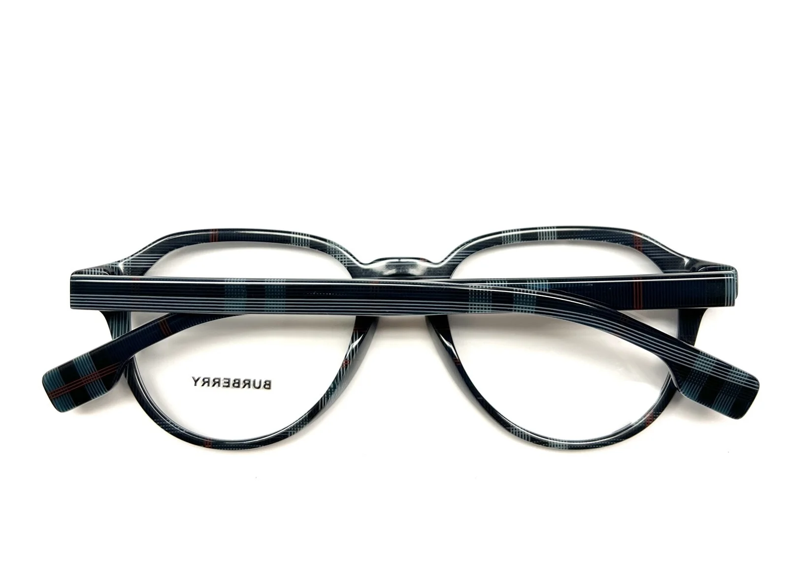 Burberry Eyeglasses Glasses Archie BE 2368 3956 Blue on Navy Check Plaid No Case 3