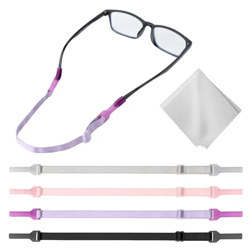 Buyisgle Kids Eye Glasses Strap - No Tail Sunglasses Straps Cords for Boys Toddler and Girls - Eyeglass Holders Around Neck - Adjustable Eyewear String Lanyard Retainer - 4 PCS（10.5 Inch 1